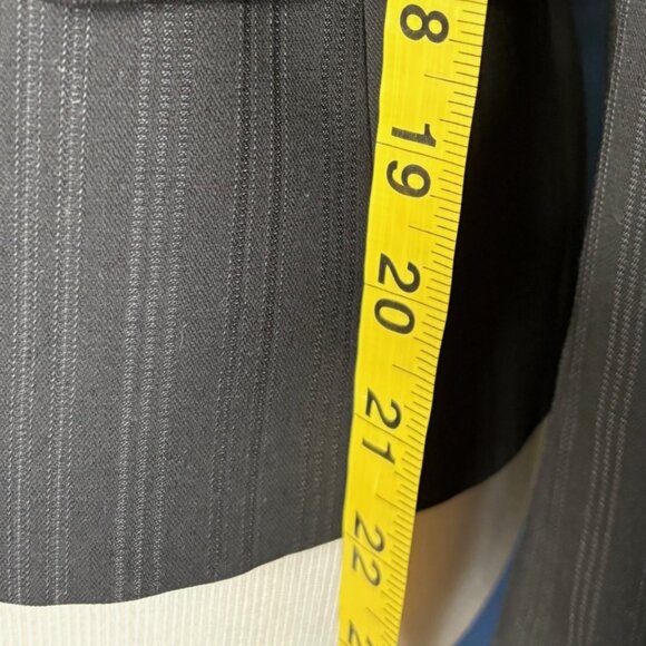 Escada Black Pinstripe Blazer Wool Silk Blend Size 34 - Picture 9 of 16